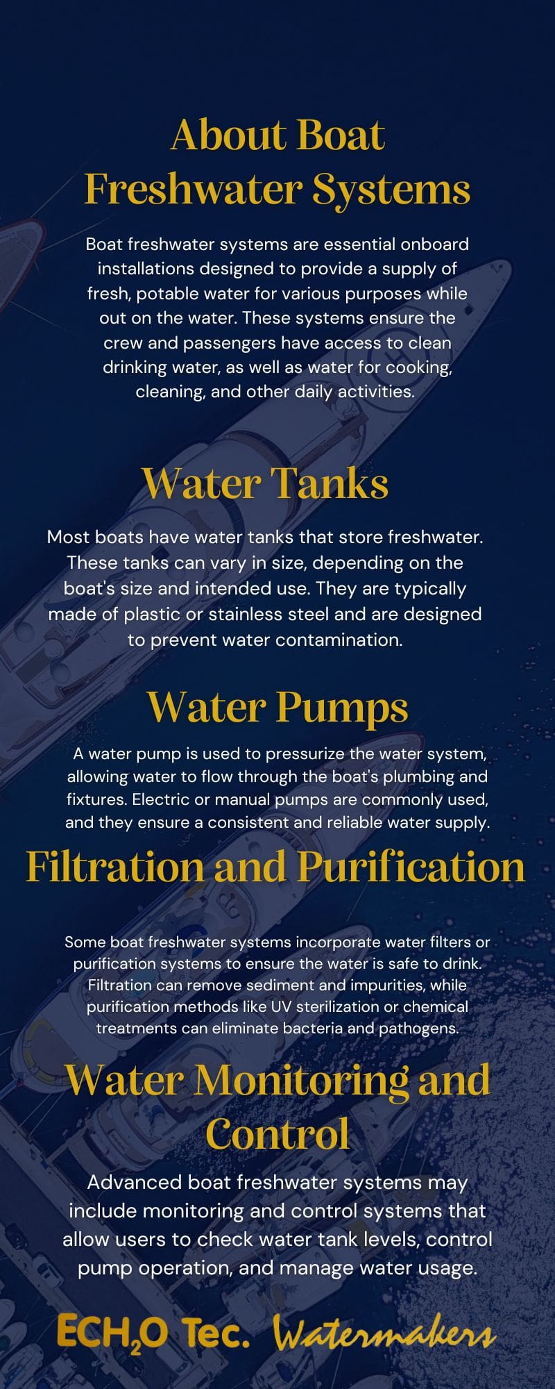 About Boat Freshwater Systems ECHOTec Watermakers