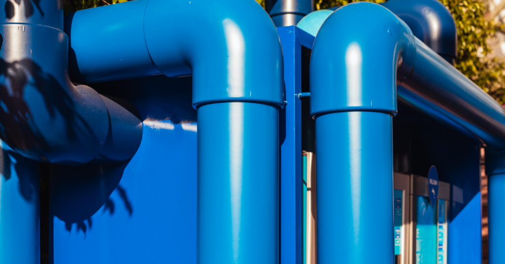photo of blue pipes