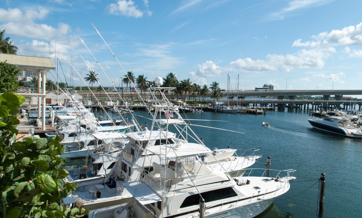 a marina with boats in it