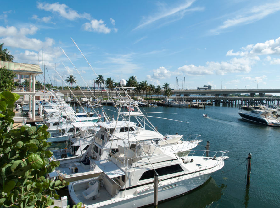 a marina with boats in it